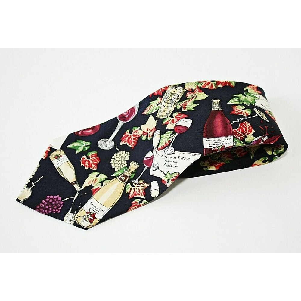VTG NICOLE MILLER Silk Neck Tie Necktie 59" Multicolor Wine Grapes 1996 ESTATE